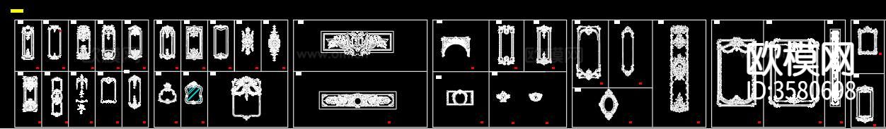 法式雕花CAD图库下载（渲染图1）
