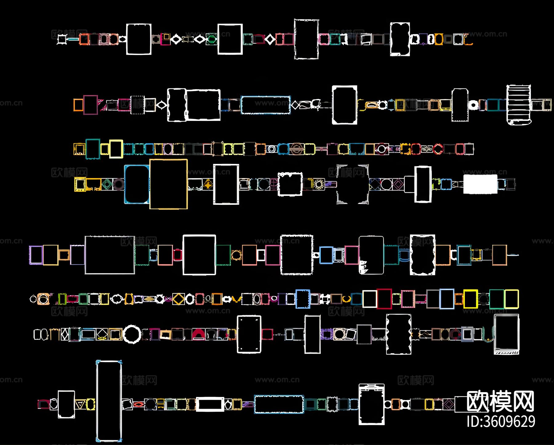 相框CAD图库下载（渲染图4）