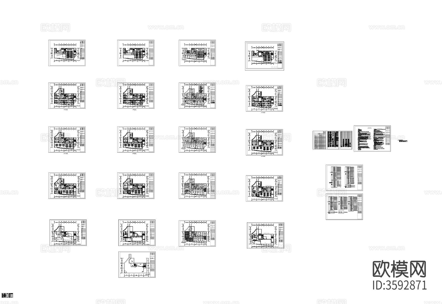 办公楼CAD电气系统图下载（渲染图1）