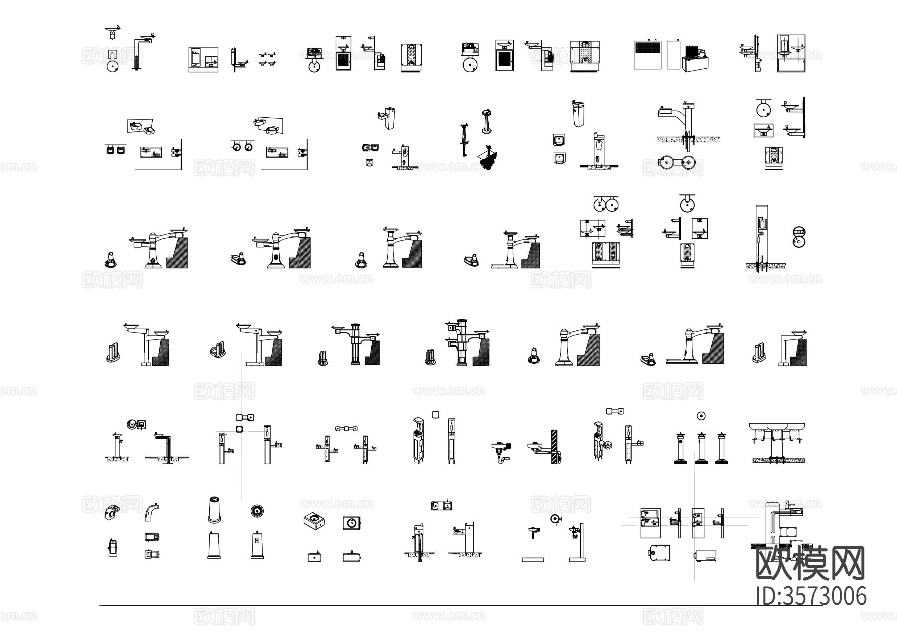 公园街道直饮机合集cad图库下载