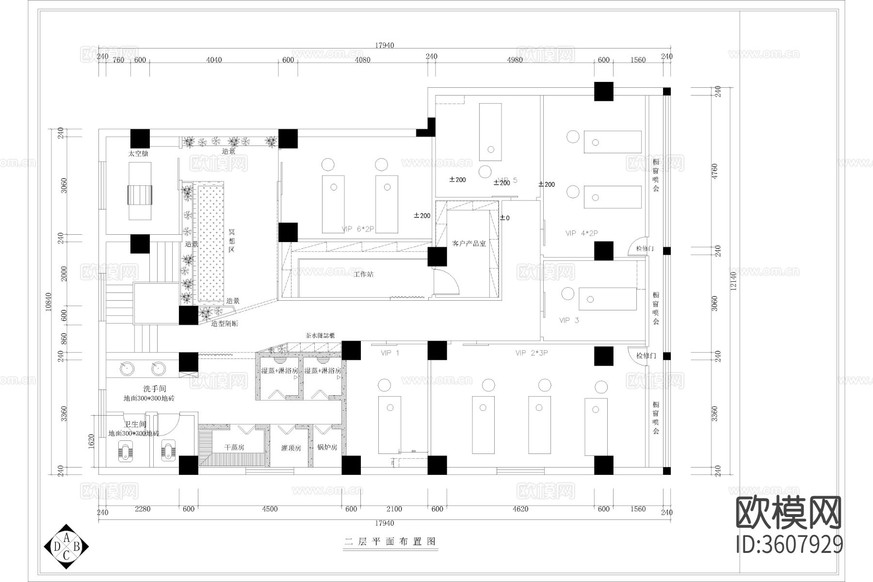 佐登妮絲化妝品專賣店裝修cad施工圖下載(渲染圖2)