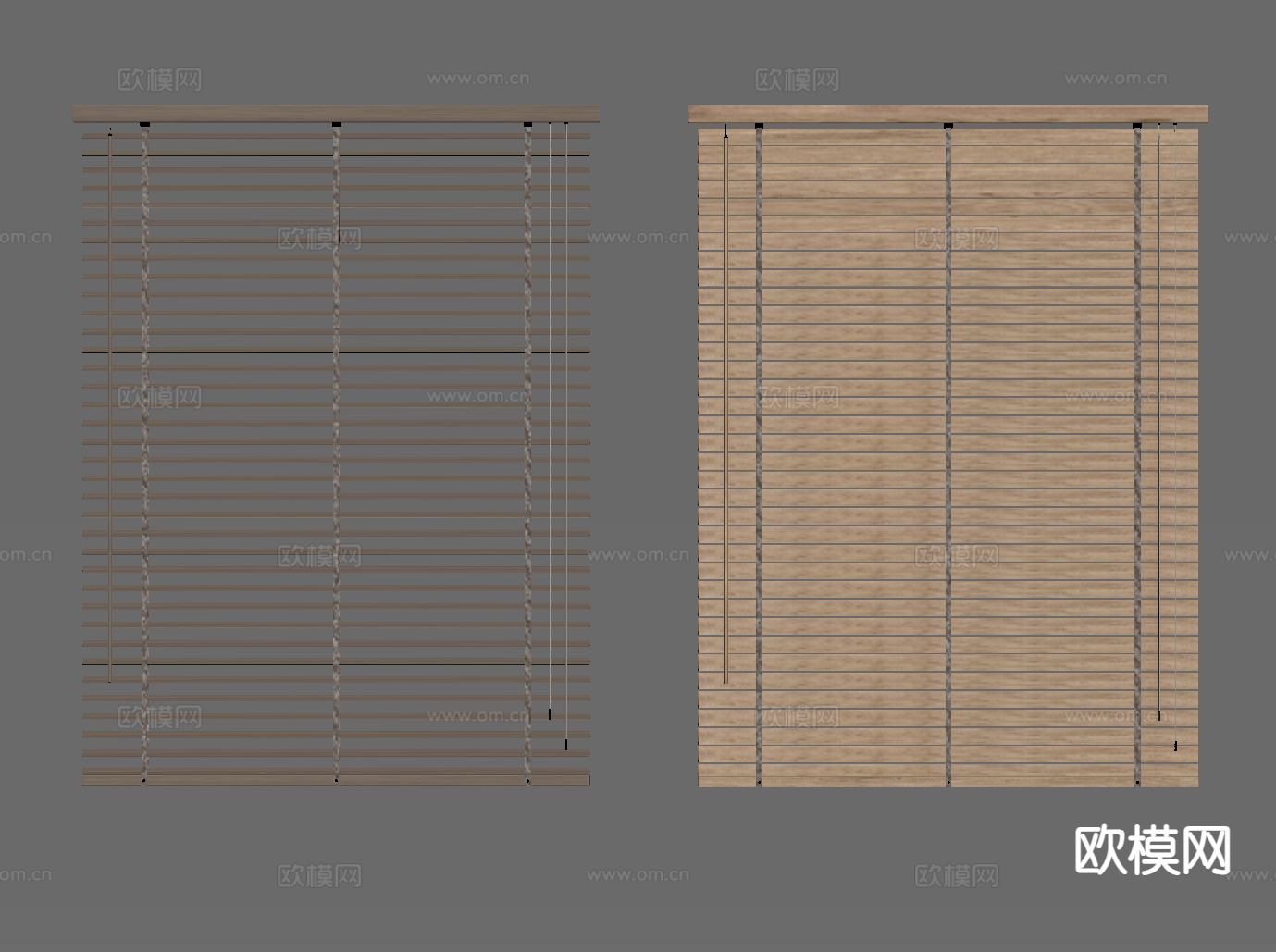 新中式百叶帘 拉帘su模型下载（渲染图1）
