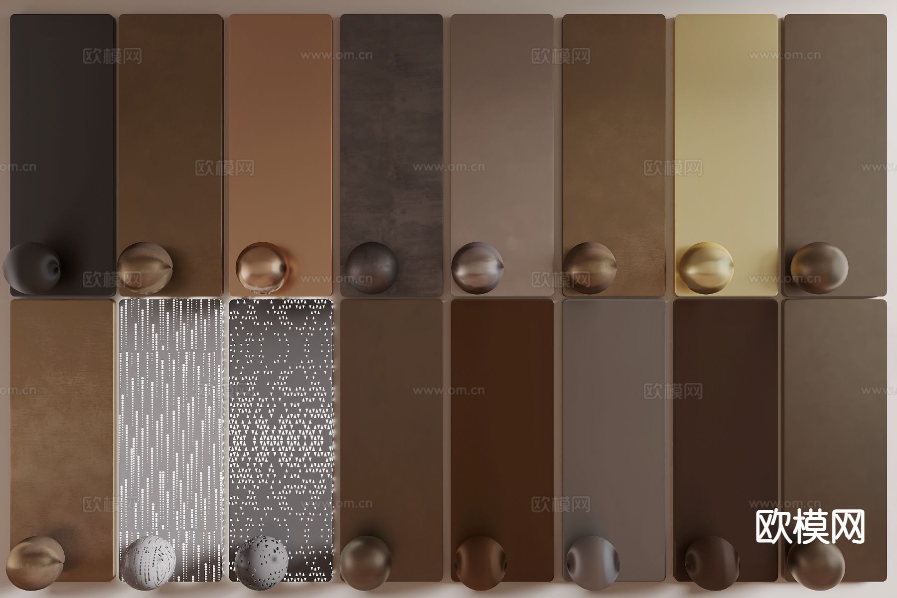 现代金属板 铜板 穿孔板3d模型下载