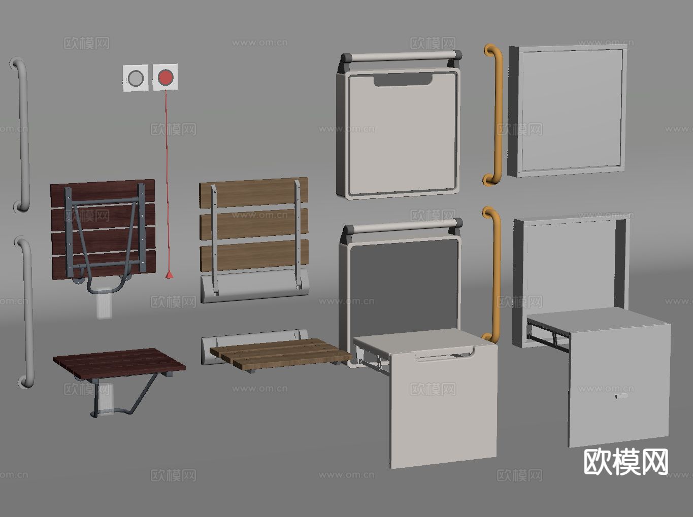 无障碍换鞋凳 折叠凳su模型下载（渲染图1）