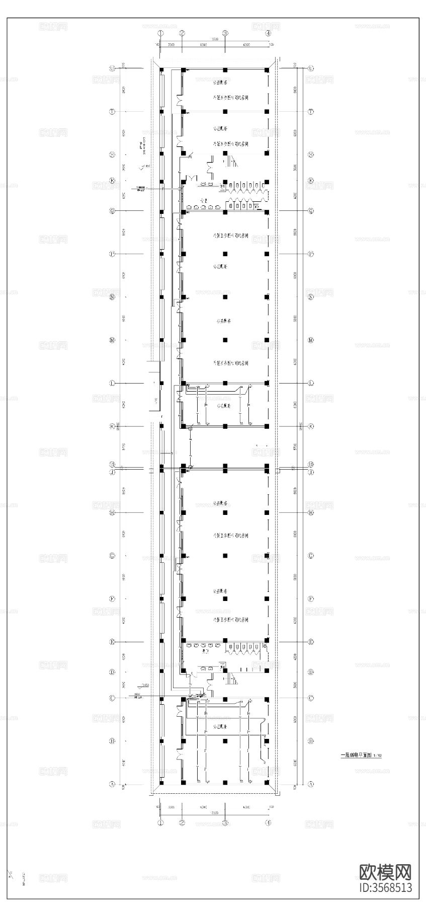 住宅楼电气cad平面图下载（渲染图6）