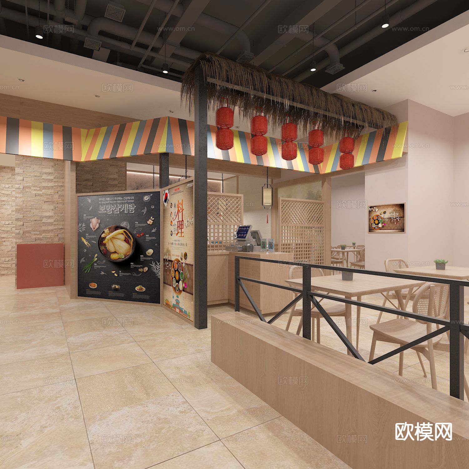 日韩料理店铺3d模型