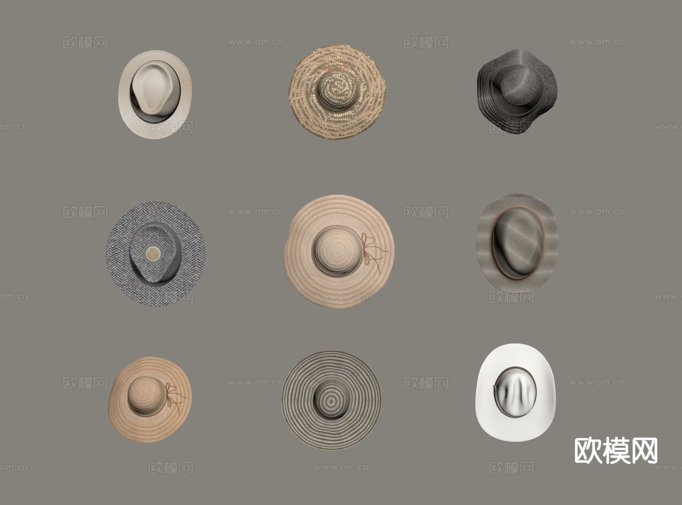 帽子 遮阳帽 编织帽su模型下载（渲染图1）