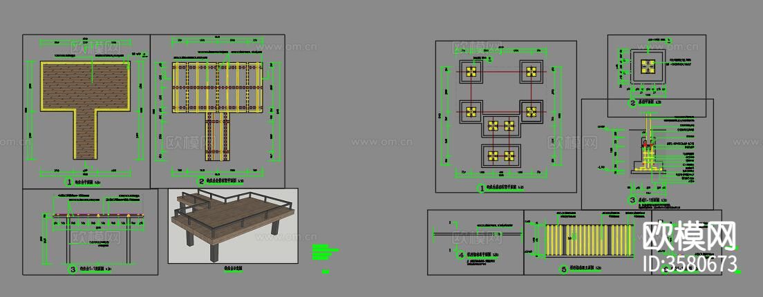 钓鱼台CAD平面图下载（渲染图2）