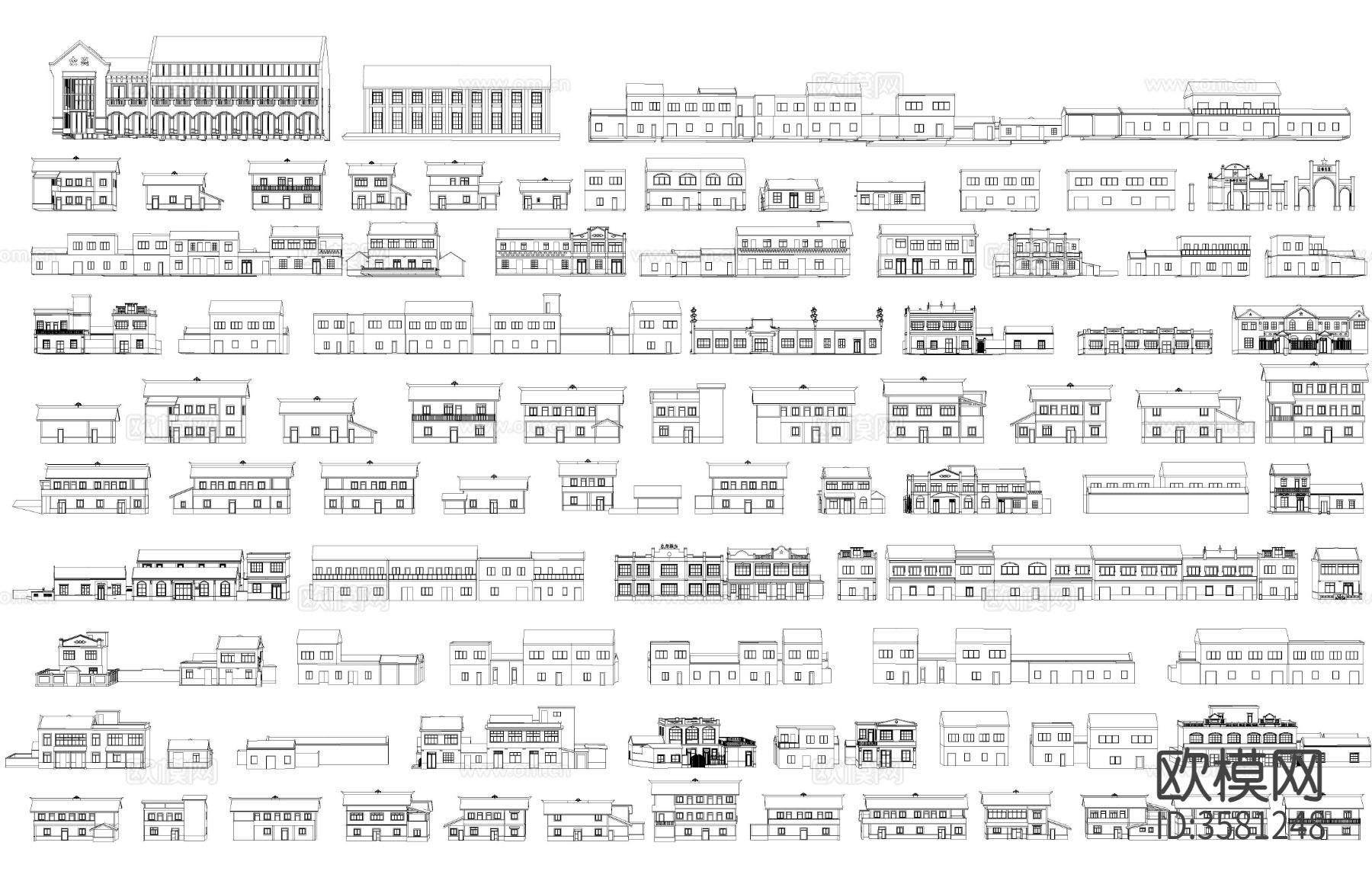 乡村民房CAD图库下载