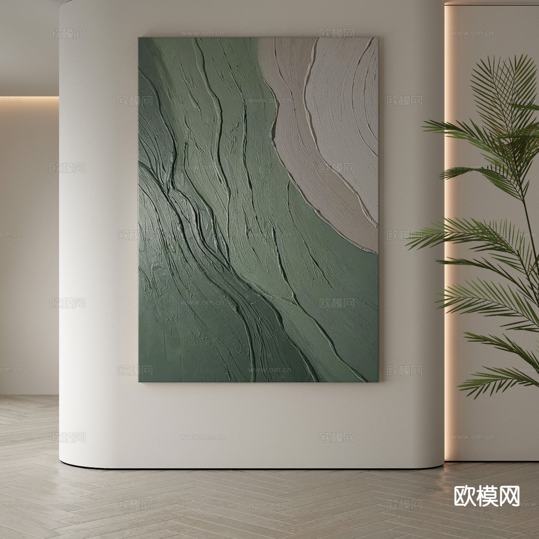 现代装饰画 油画 肌理画3d模型