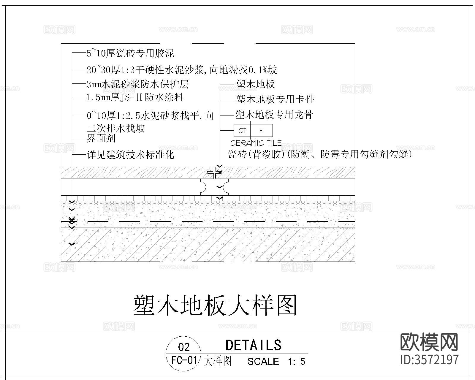 地材CAD大样图下载（渲染图1）