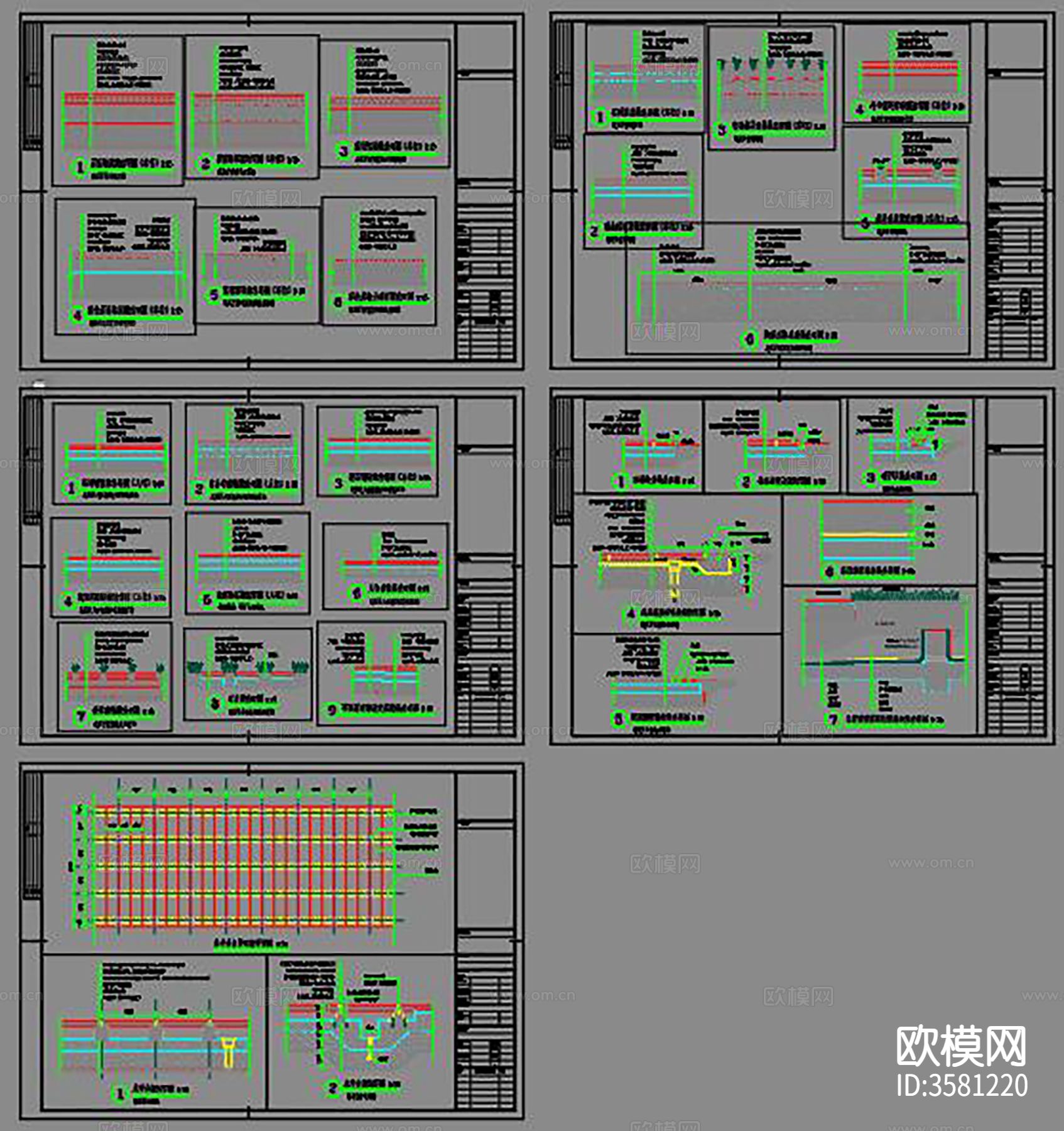 地面铺装CAD平面图下载（渲染图1）
