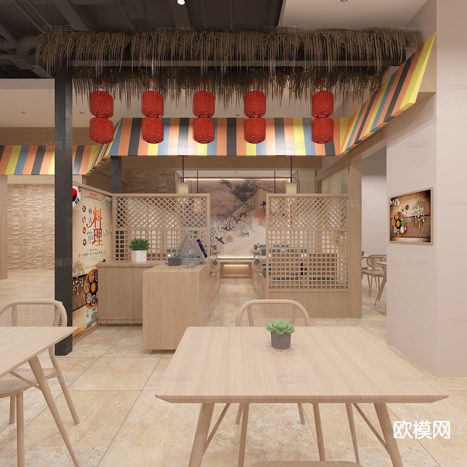 日韩料理店铺3d模型