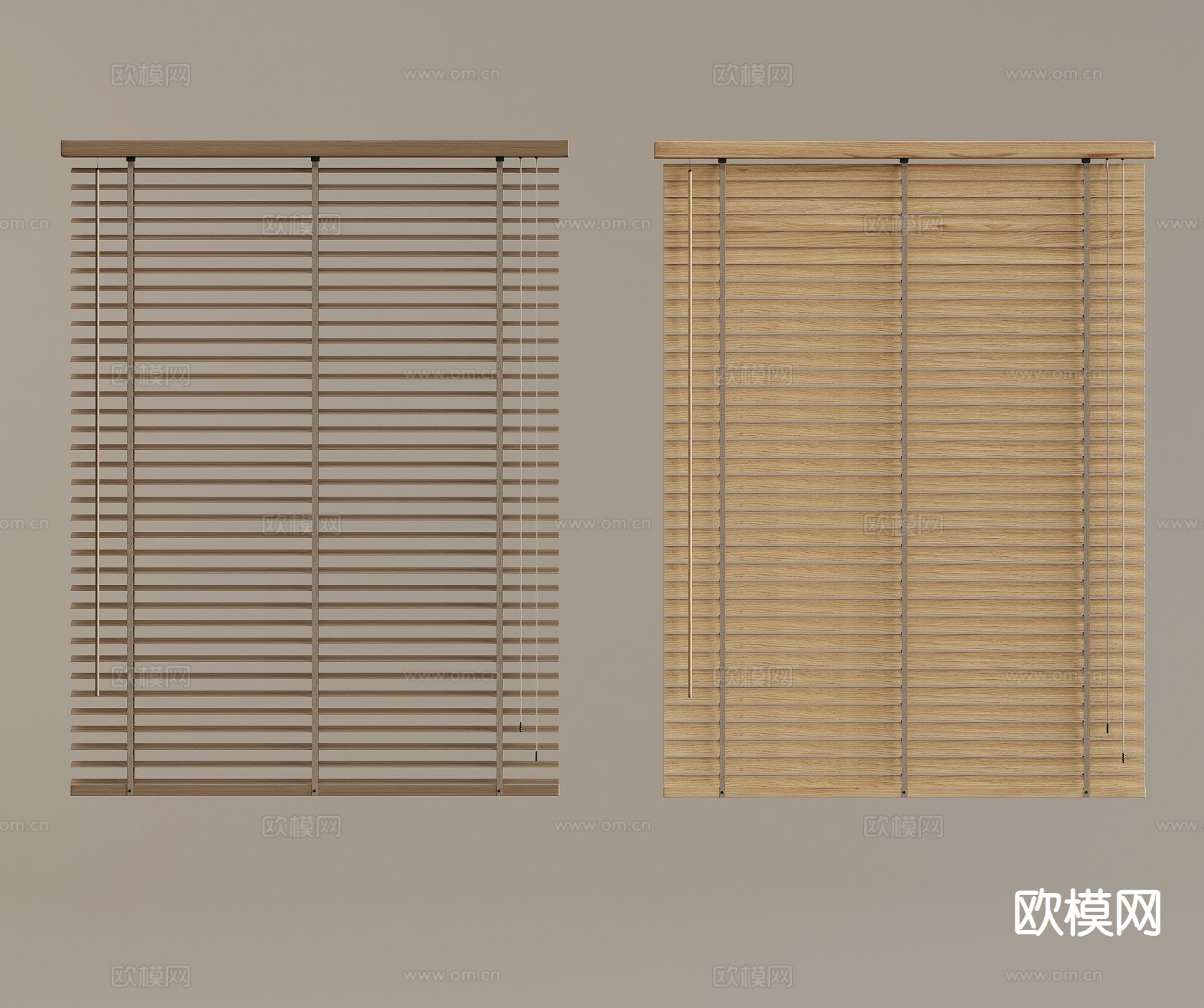 新中式百叶帘 拉帘su模型下载（渲染图2）
