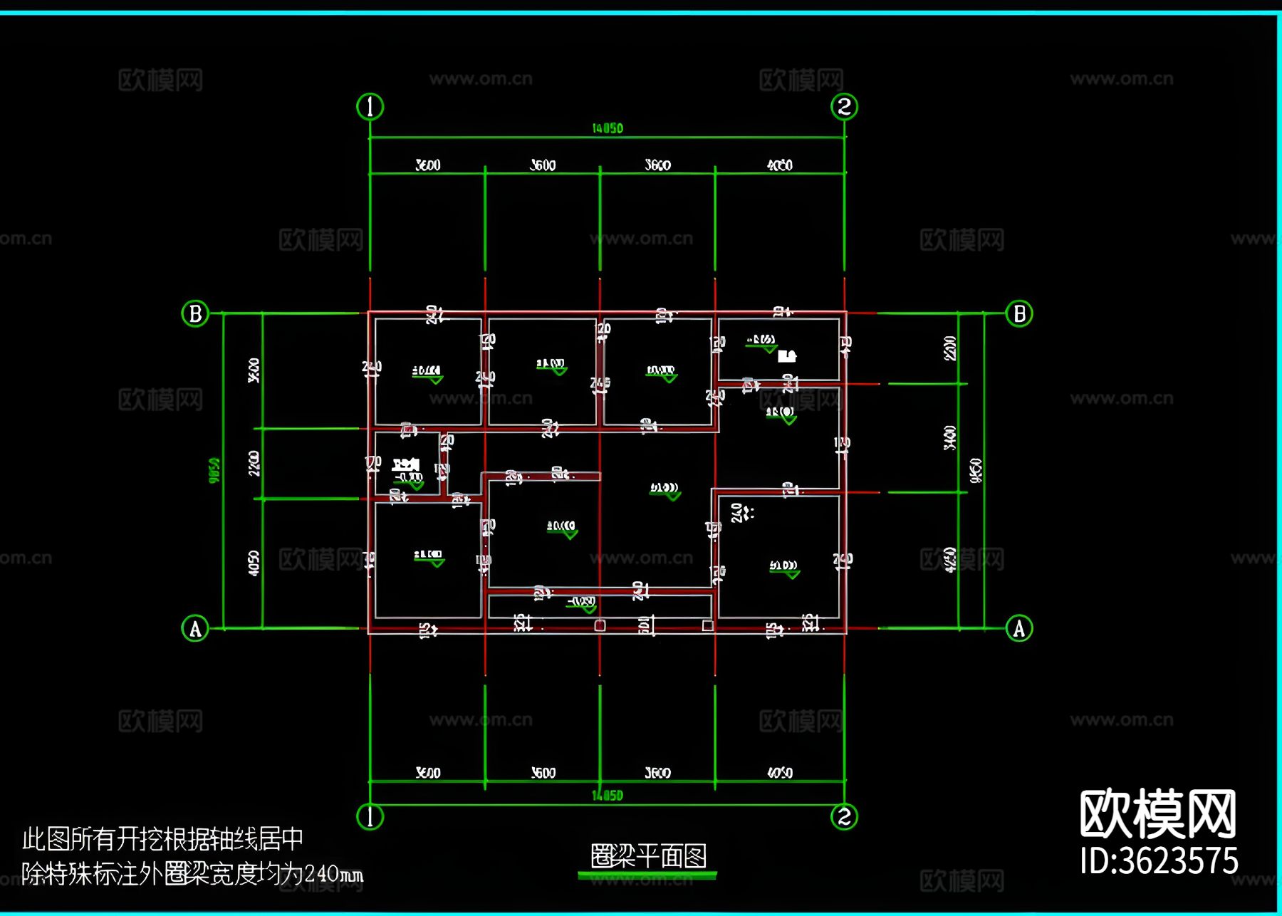 单层别墅CAD施工图下载（渲染图8）