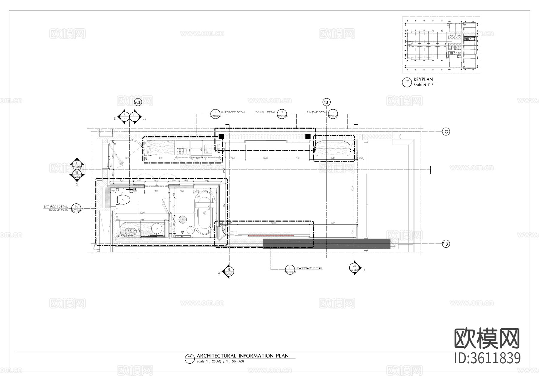 HBA样板间 绘图工具箱cad施工图下载（渲染图1）