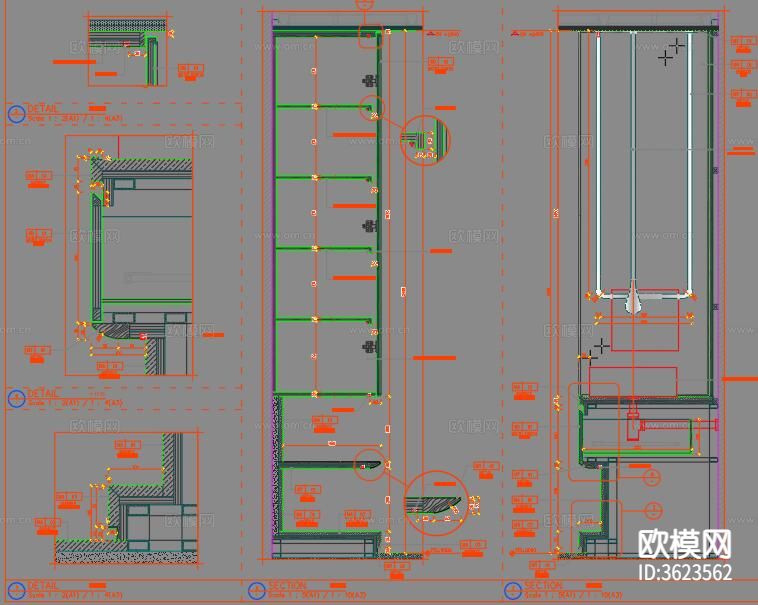 水滴式龙头CAD节点图下载（渲染图1）