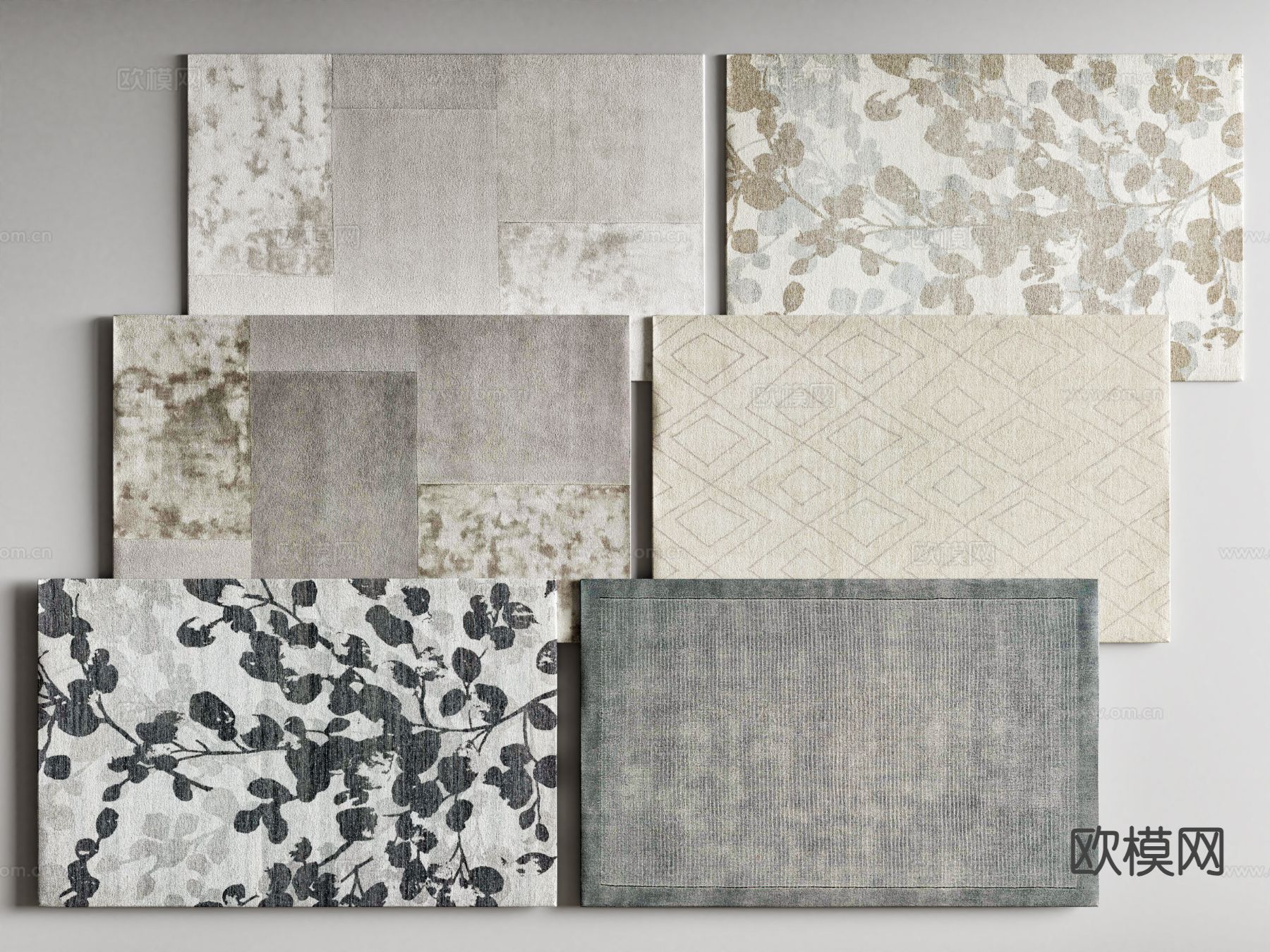 花纹地毯 印花地毯su模型下载（渲染图2）