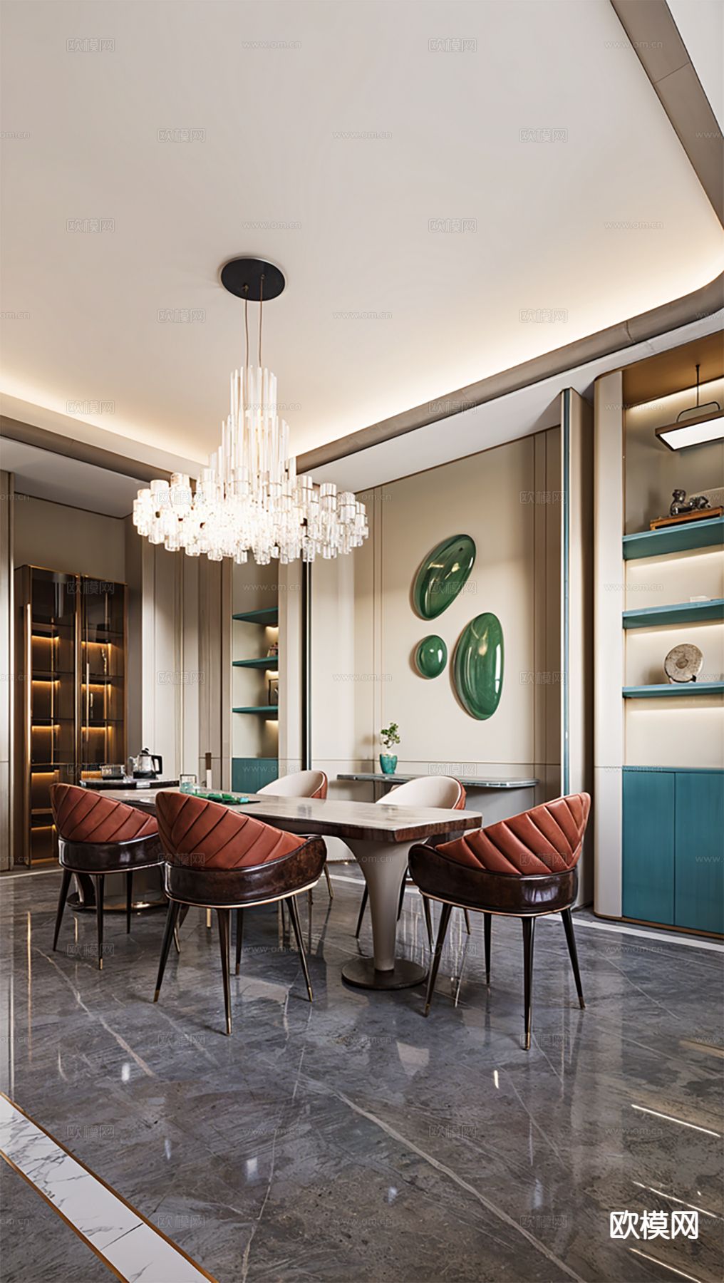 意式餐厅su模型