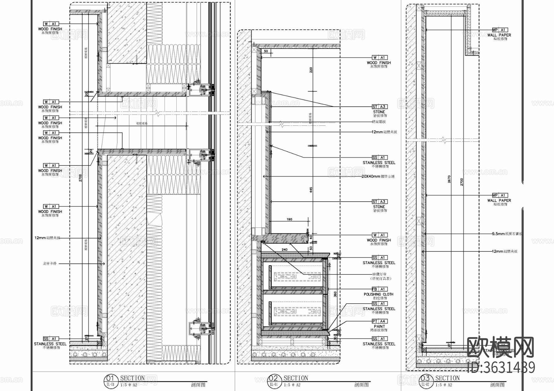 180㎡大平层CAD施工图下载（渲染图8）