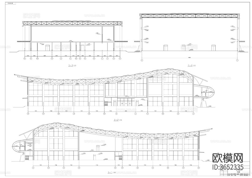 職工訓(xùn)練中心cad建筑圖下載(渲染圖2)