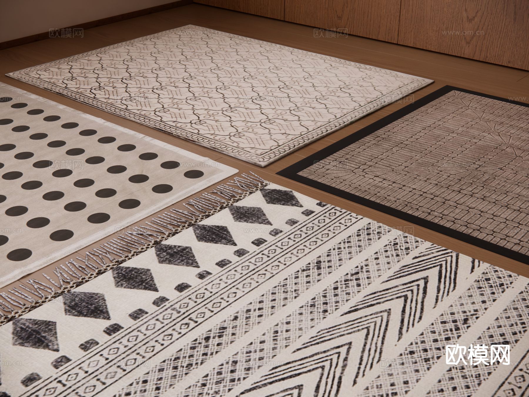 侘寂风地毯su模型下载（渲染图2）