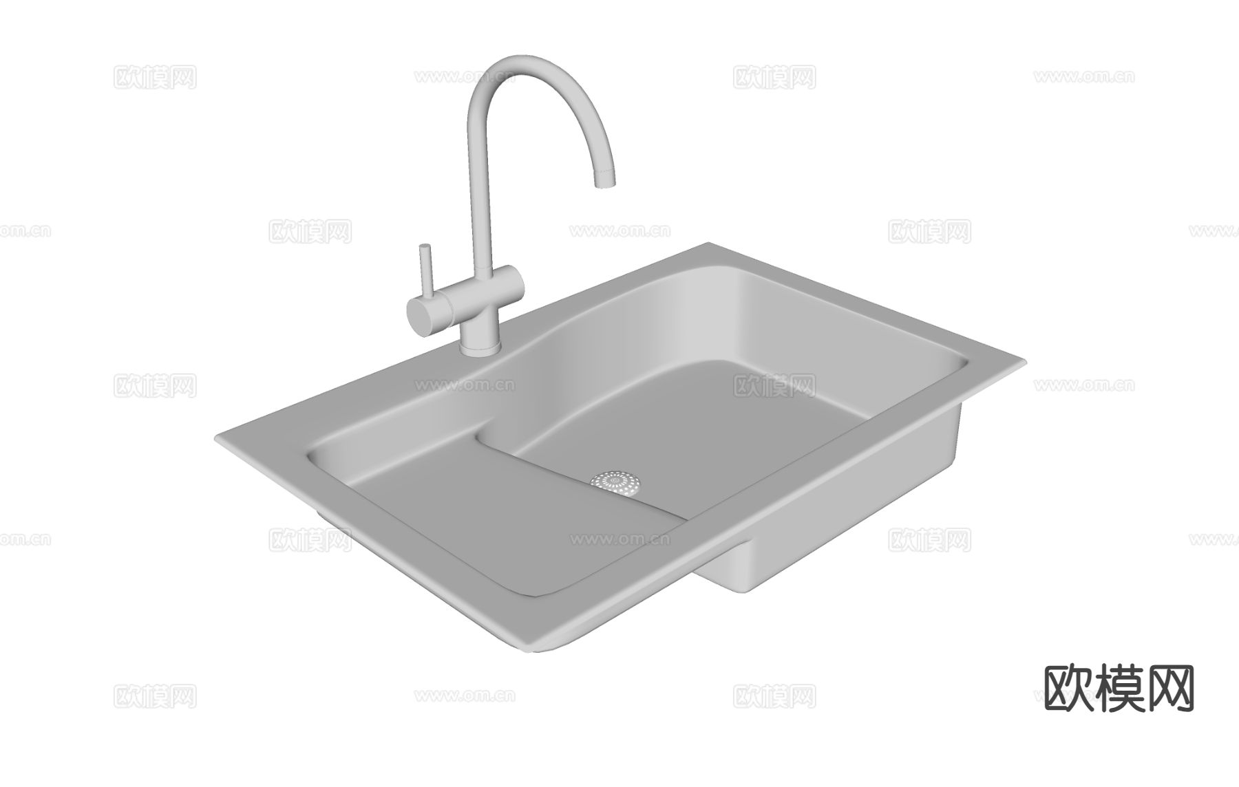 不锈钢台盆  洗菜盆su模型下载（渲染图1）