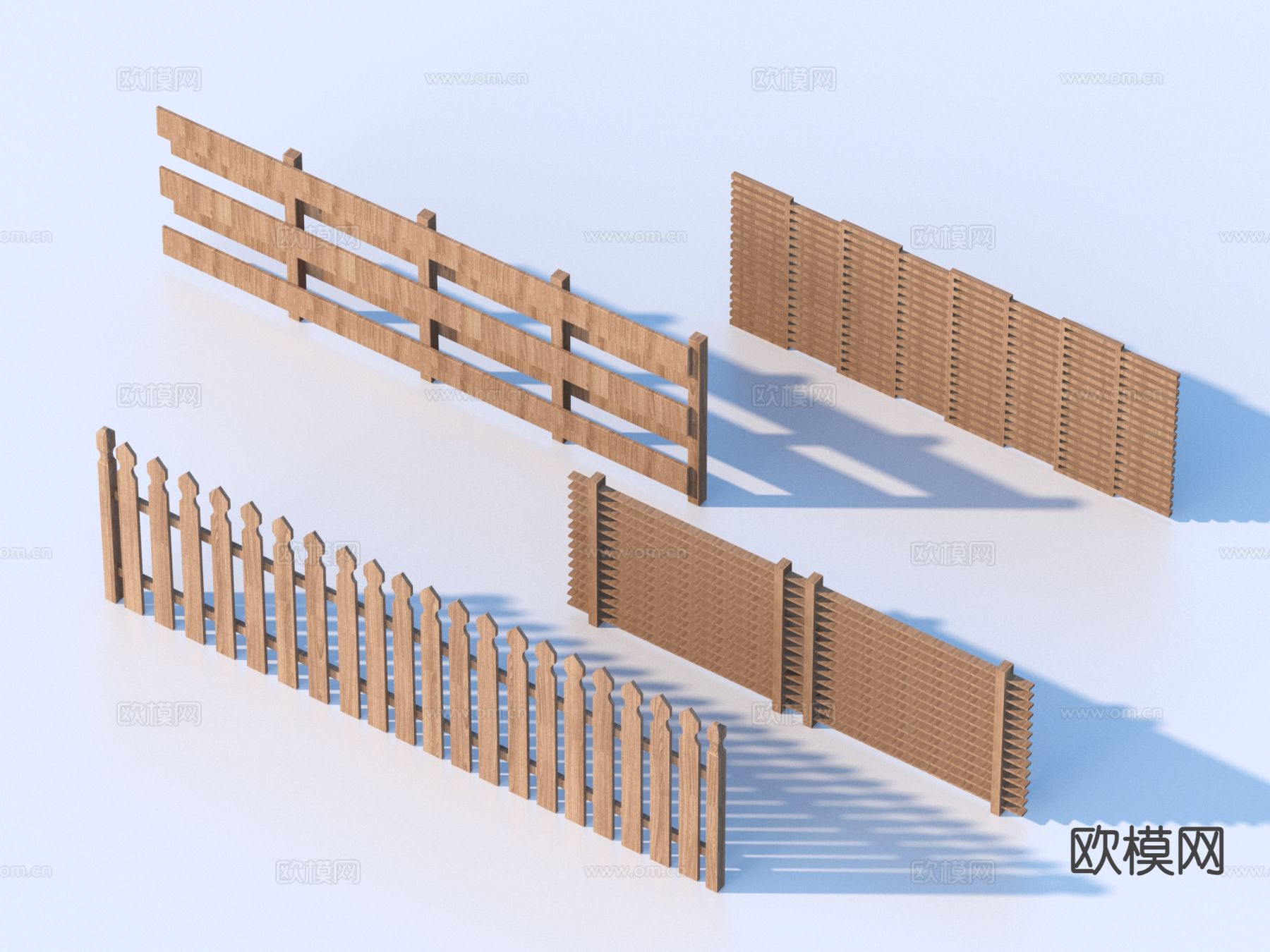 木栅栏 围栏 护栏3d模型