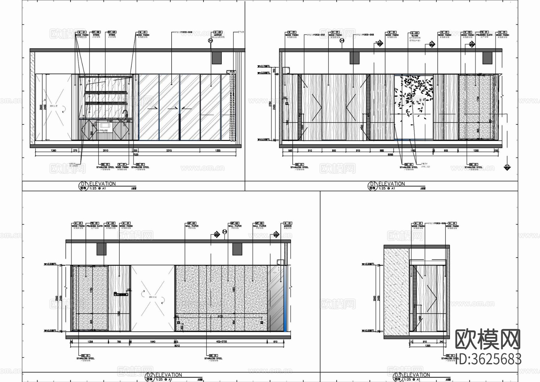 180㎡大平层CAD施工图下载（渲染图5）