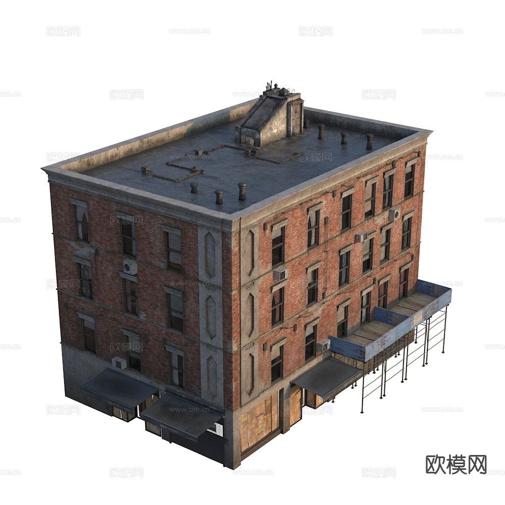 美式住宅楼 西方建筑 纽约建筑外观3d模型