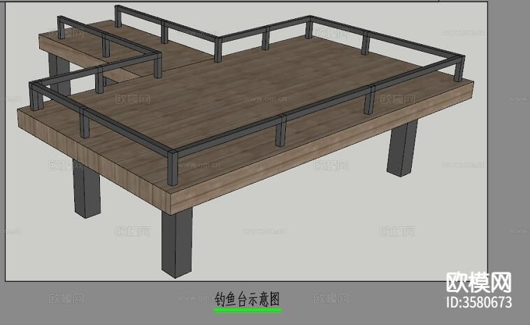 钓鱼台CAD平面图下载（渲染图1）