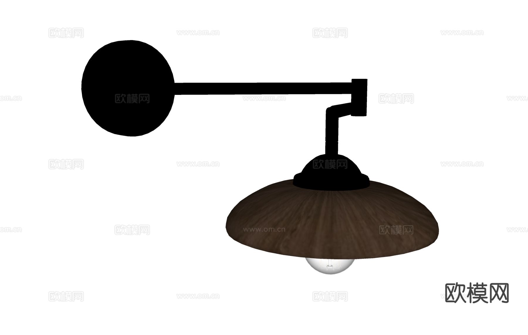 工业风壁灯su模型下载（渲染图1）