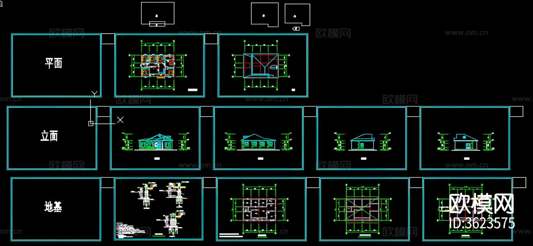 单层别墅CAD施工图下载（渲染图9）