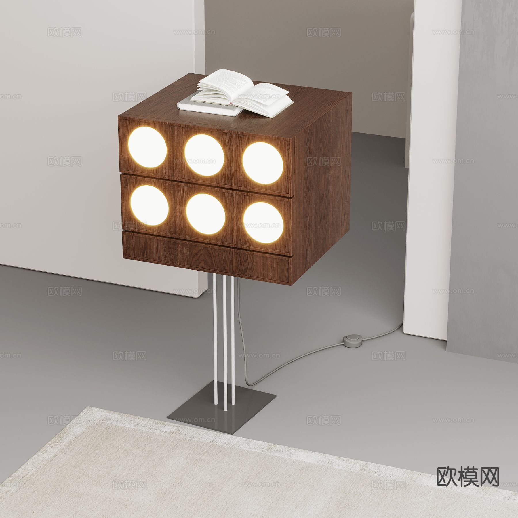 中古风落地灯3d模型下载