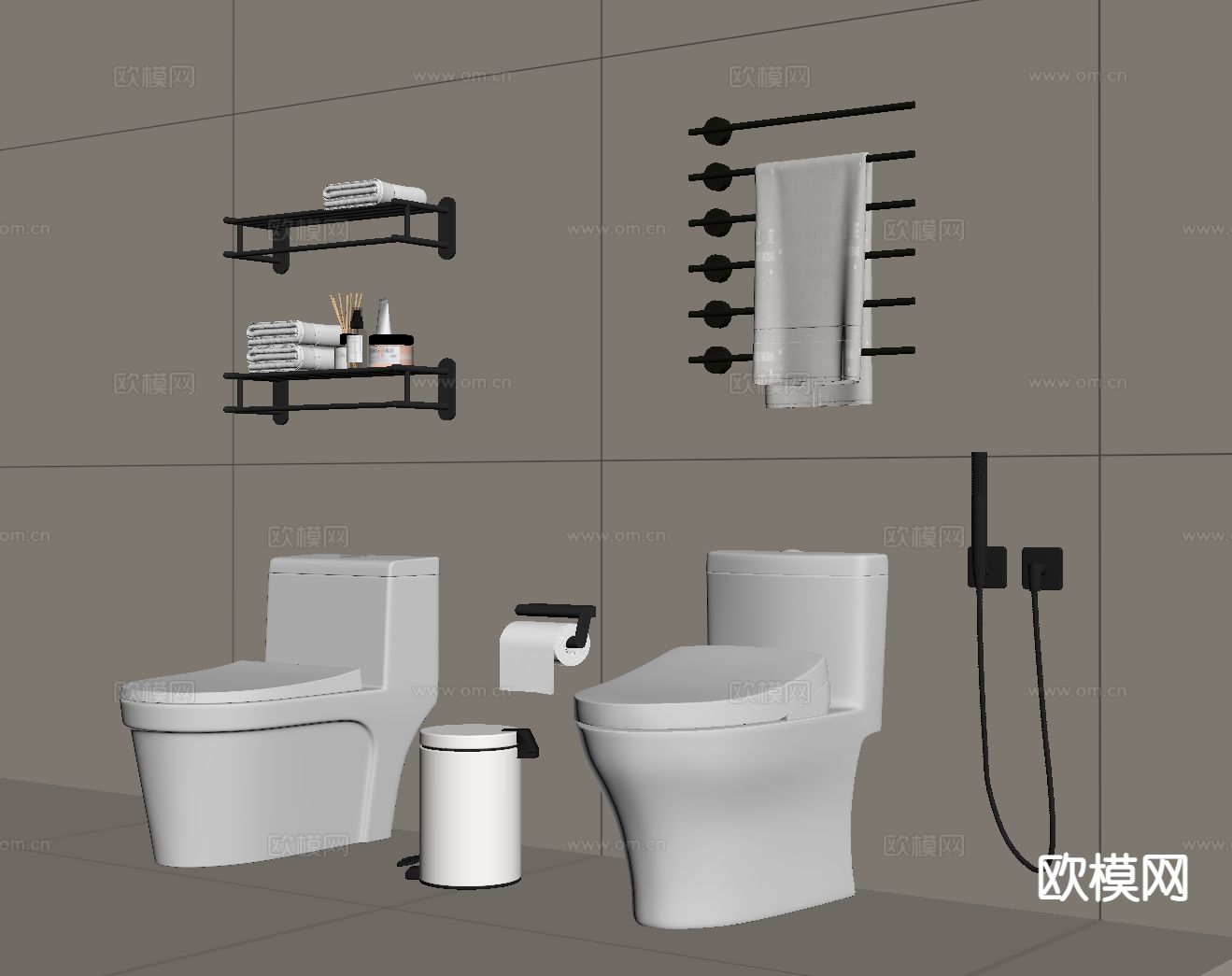 智能马桶 坐便器su模型下载（渲染图1）