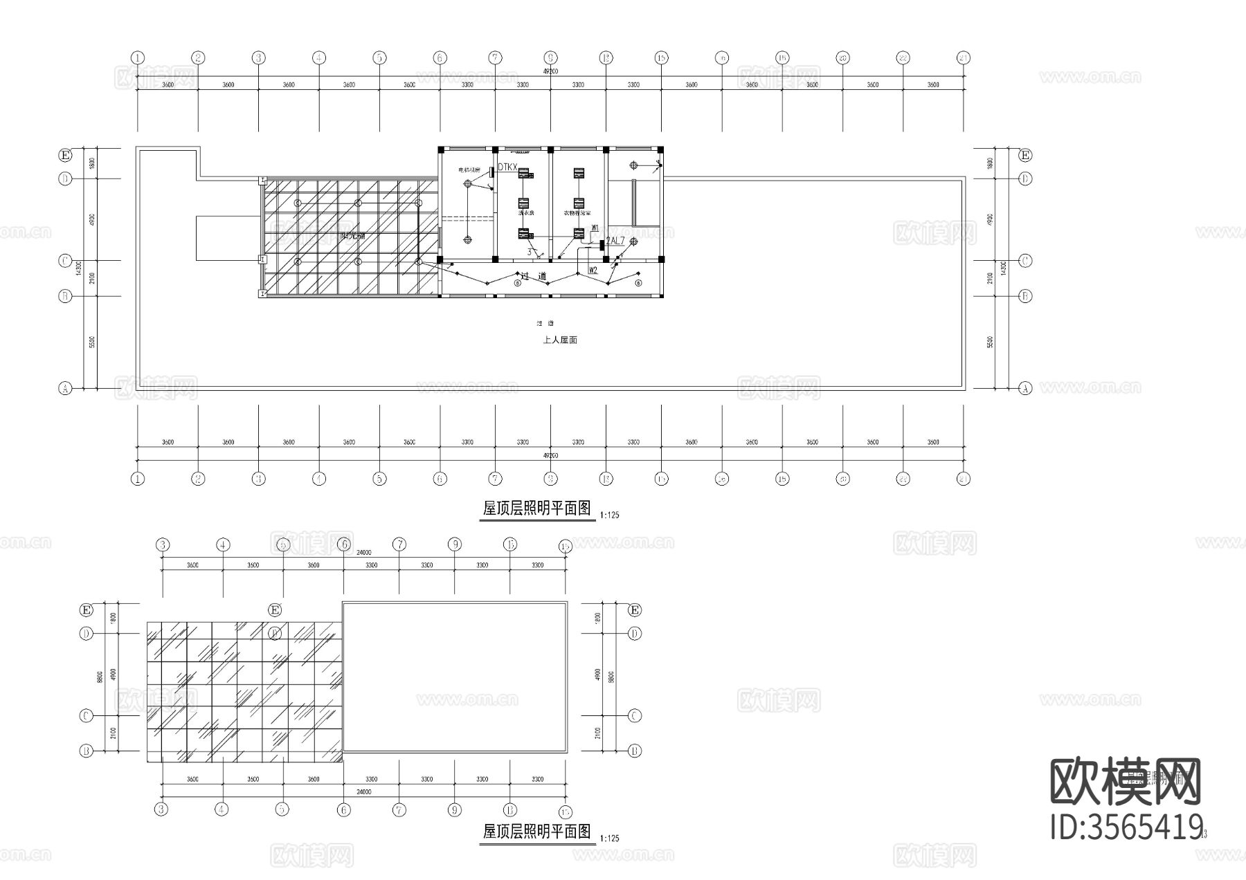 某地派出所扩建工程电气cad平面图下载（渲染图5）