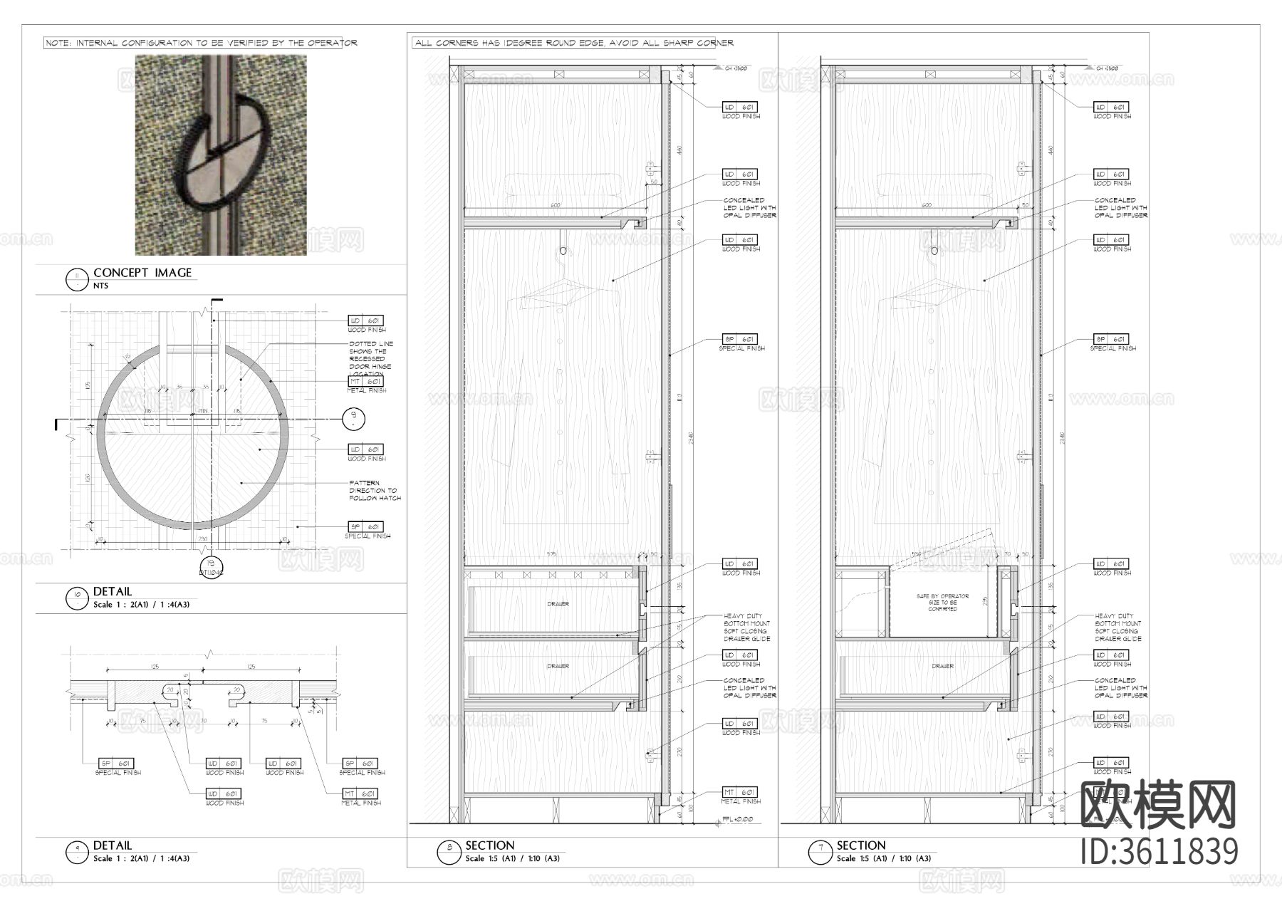 HBA样板间 绘图工具箱cad施工图下载（渲染图7）