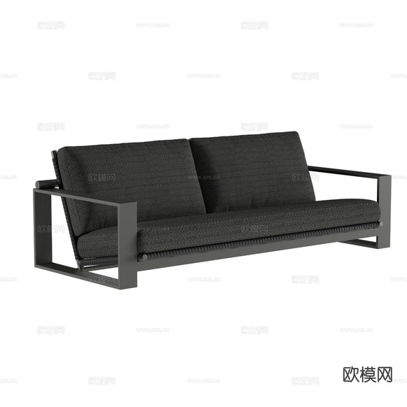 现代双人沙发3d模型下载