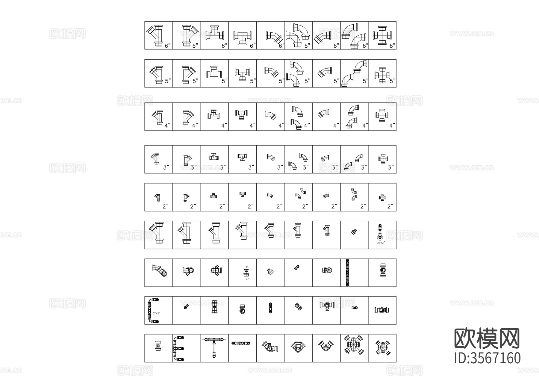 PVC管道合集cad图库下载