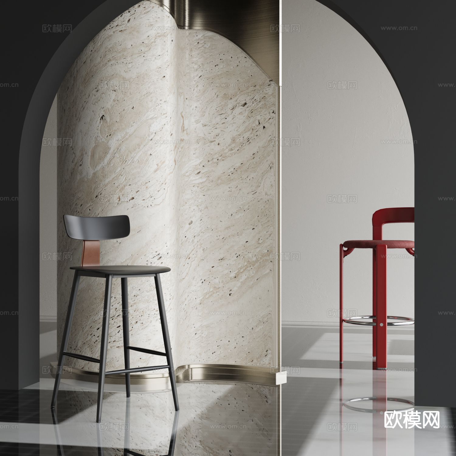 现代吧椅 吧凳 高脚凳3d模型下载