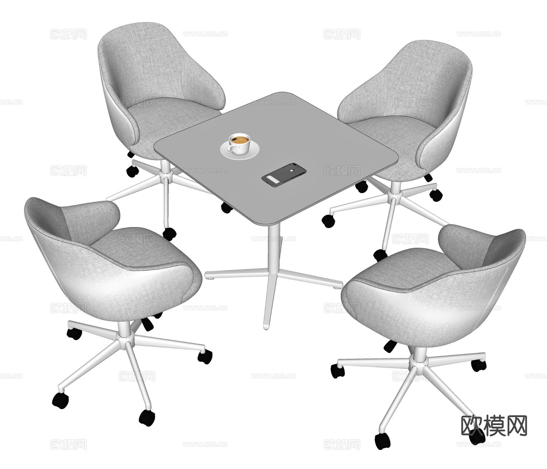 现代洽谈桌椅su模型下载（渲染图1）