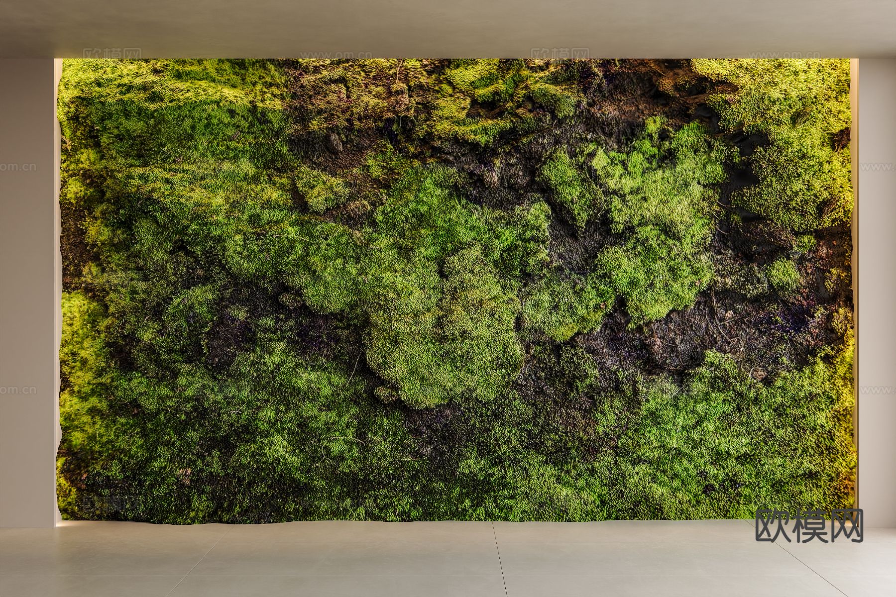 苔藓绿植墙 植物墙su模型下载（渲染图2）