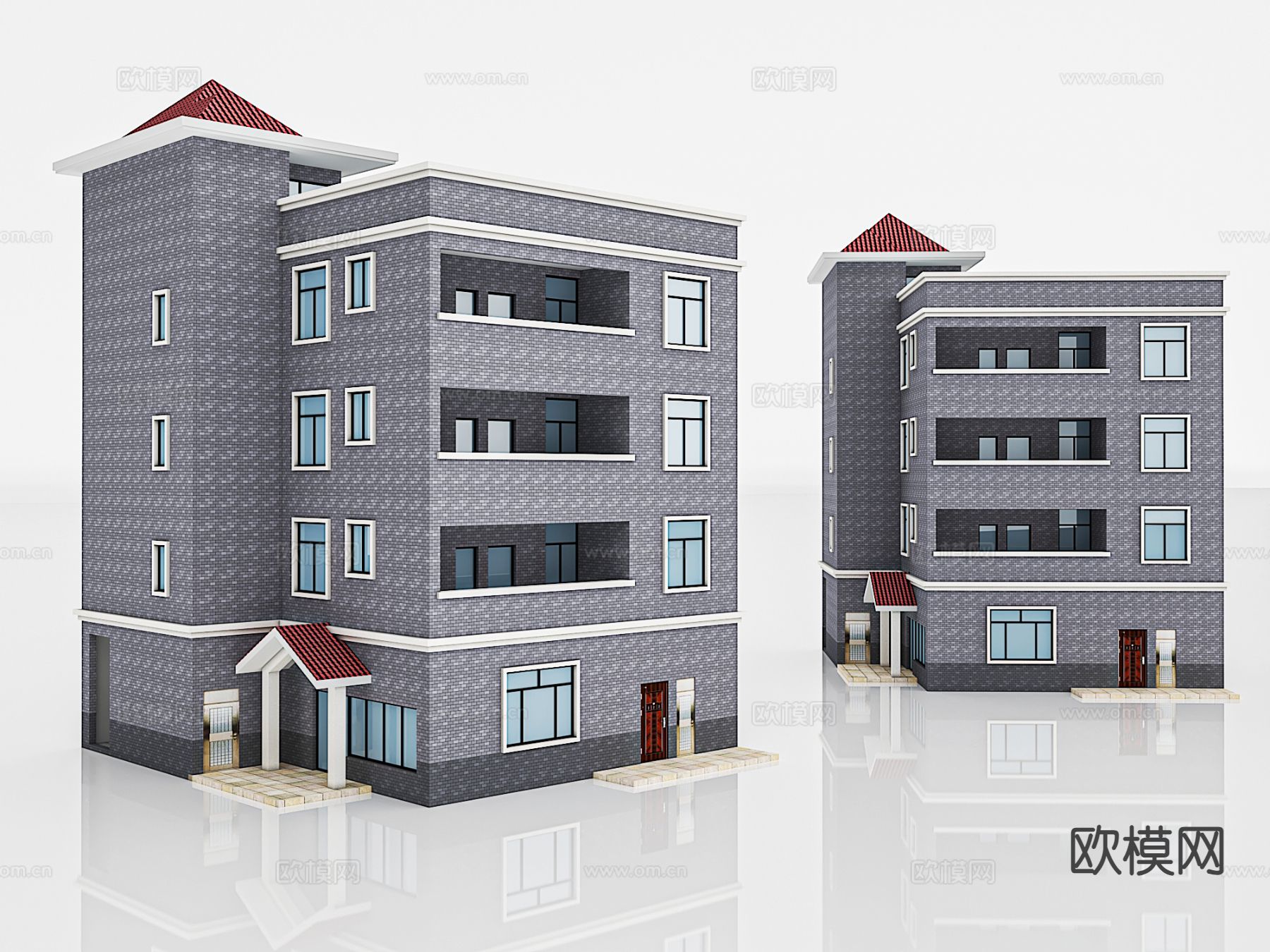 现代民房 高层建筑 住宅楼 乡村建筑3d模型