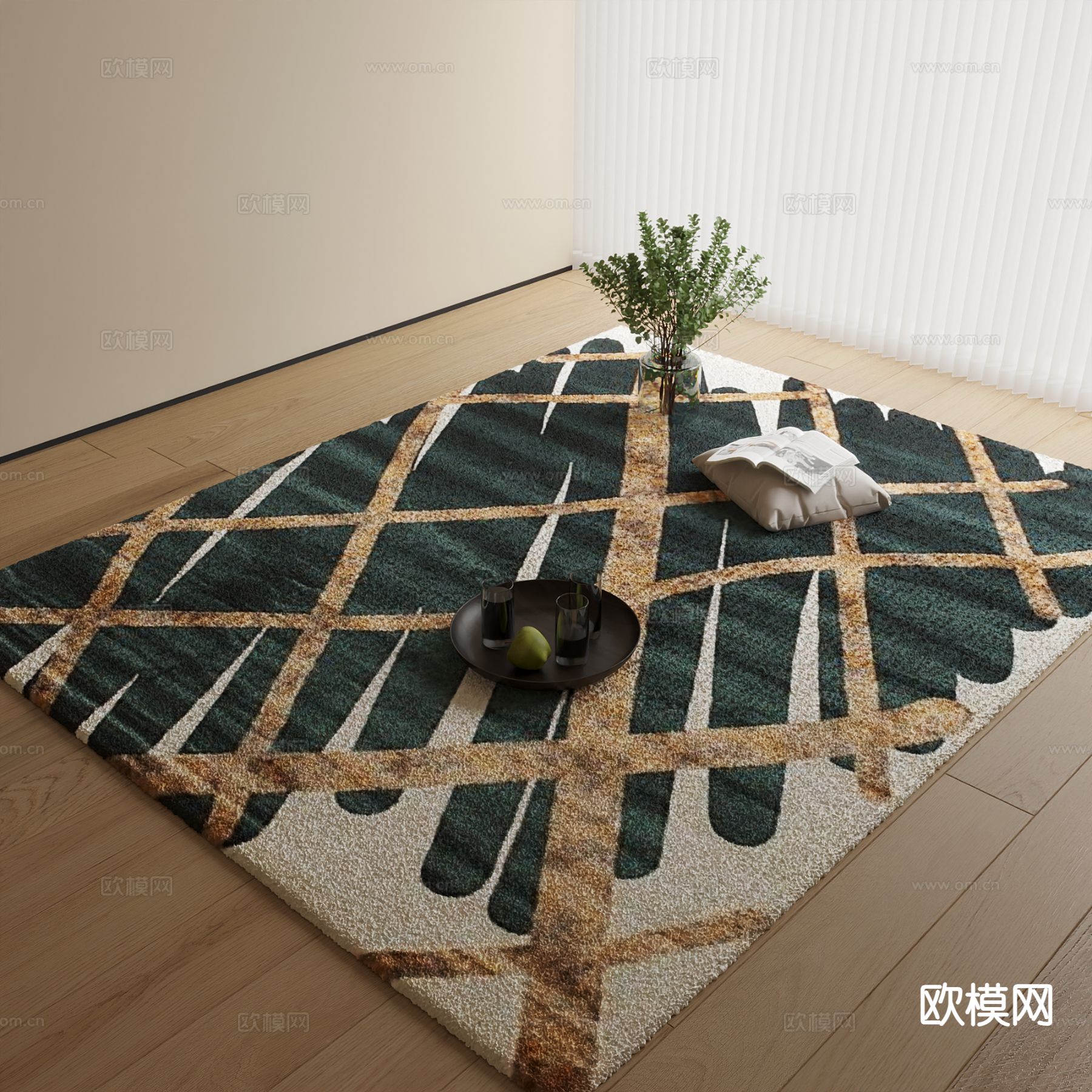 现代地毯 花纹地毯3d模型