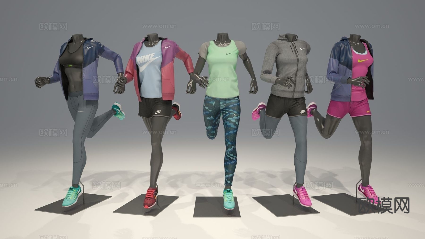 运动服 模特 nike 运动装 服装3d模型