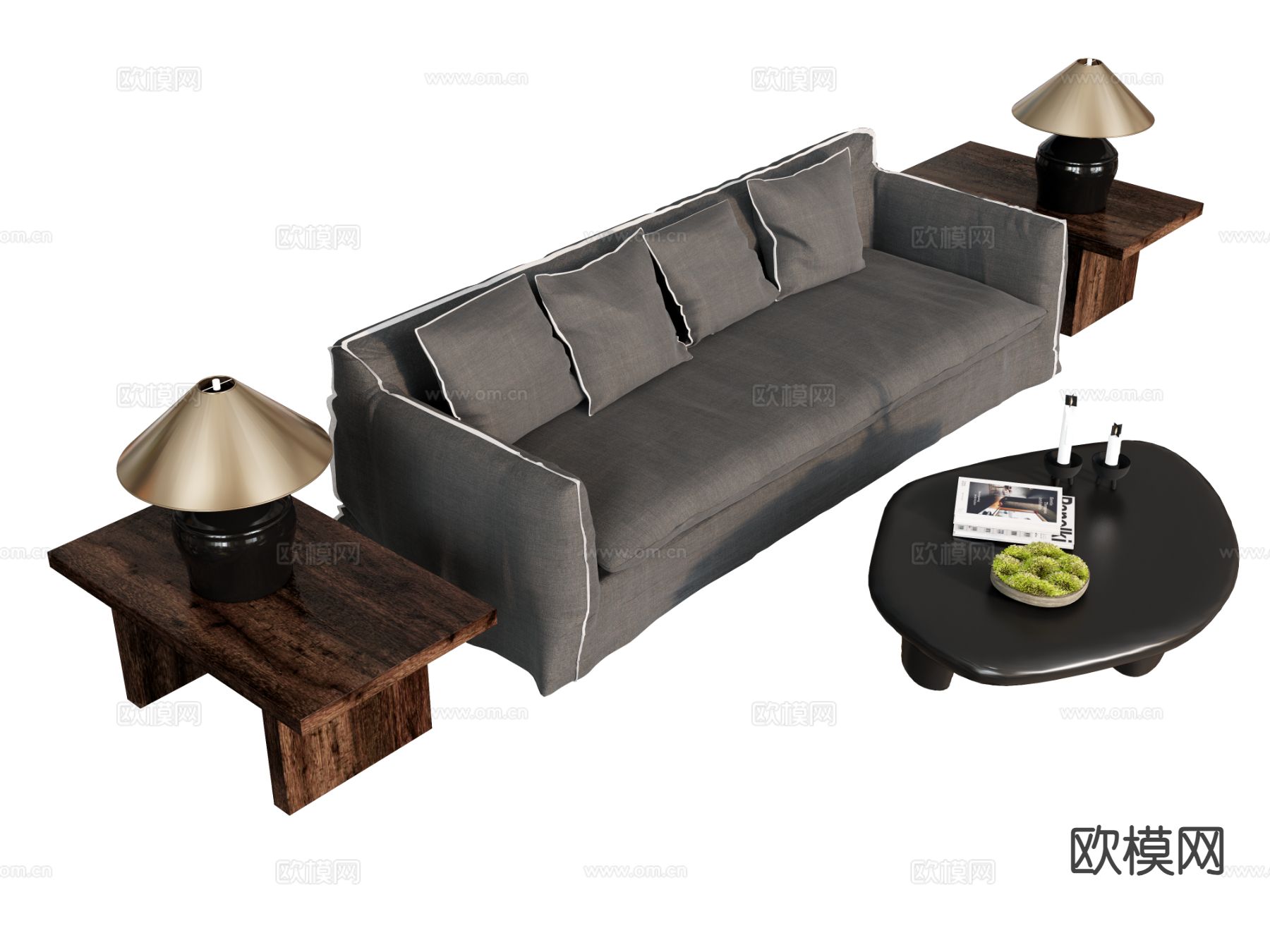 多人沙发su模型下载（渲染图2）