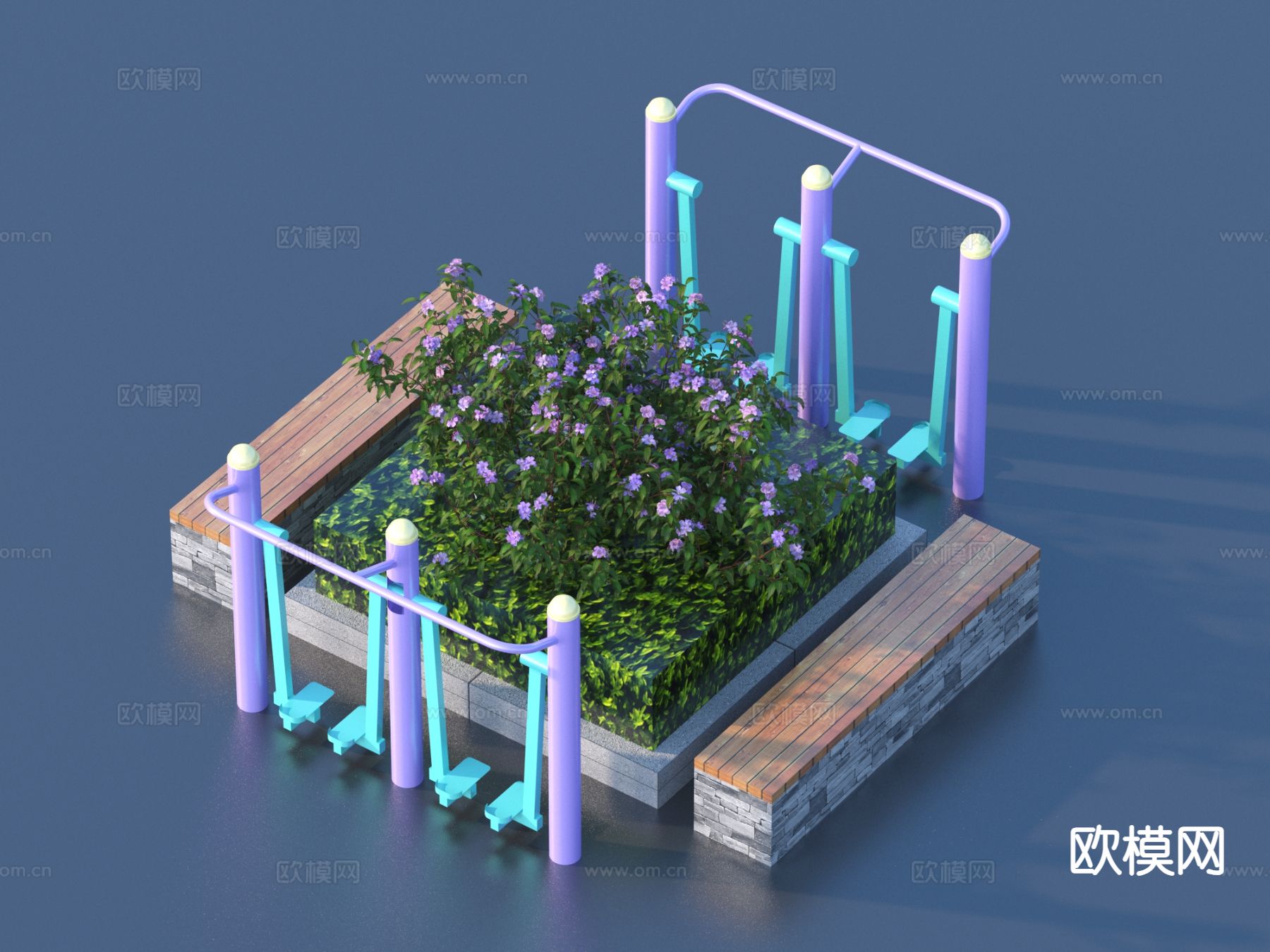 户外椅 花池 树池坐椅 景观小品3d模型