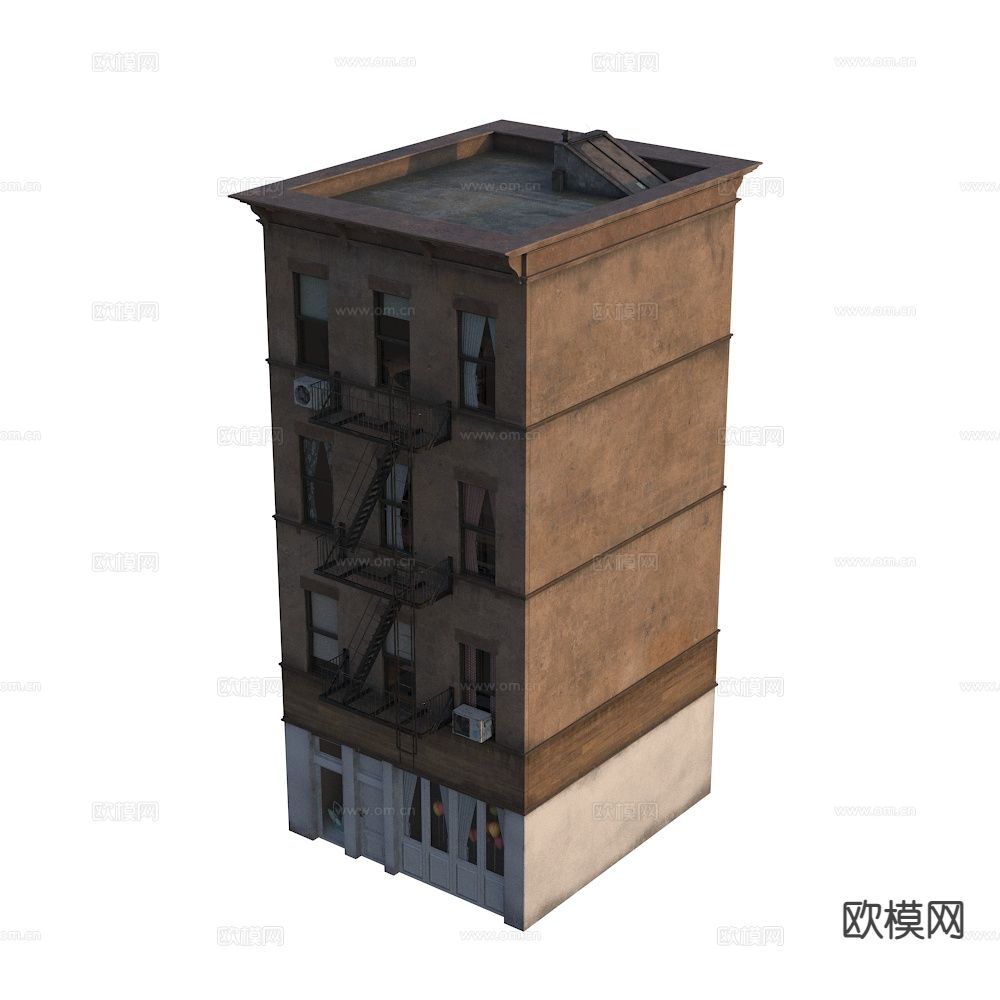 美式住宅楼 西方建筑 单体建筑 纽约建筑楼3d模型