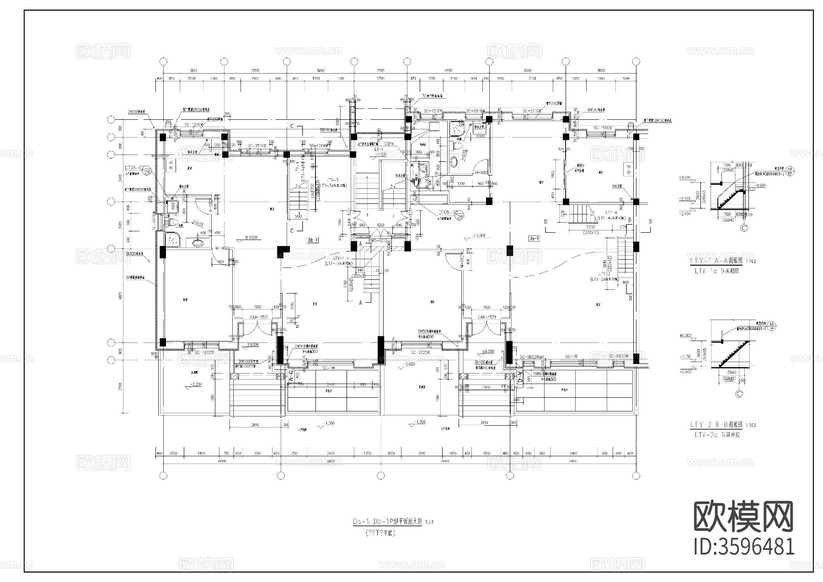 雙拼自建房cad施工圖下載(渲染圖3)