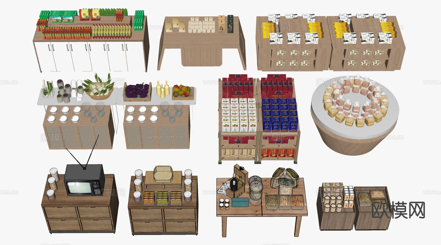 文创展架 展台 礼品架 展柜su模型下载（渲染图1）